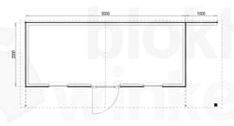 Plattegrond Woodford houtskeletbouw tuinhuis Chicago 500x200