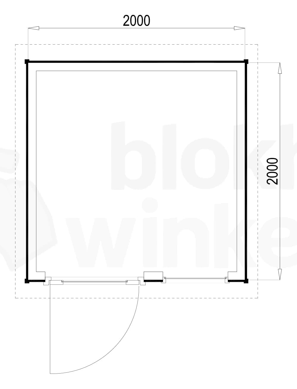 Plattegrond Woodford houtskeletbouw tuinhuis Columbus 200x200