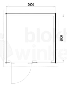 Plattegrond Woodford houtskeletbouw tuinhuis Columbus 200x200