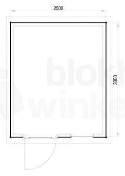 Plattegrond Woodford houtskeletbouw tuinhuis Columbus 250x300