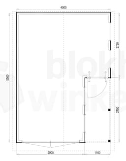 Plattegrond Woodford houtskeletbouw garage Huntsville 400x550