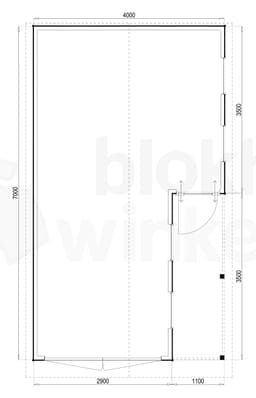 Plattegrond Woodford houtskeletbouw garage Huntsville 400x700