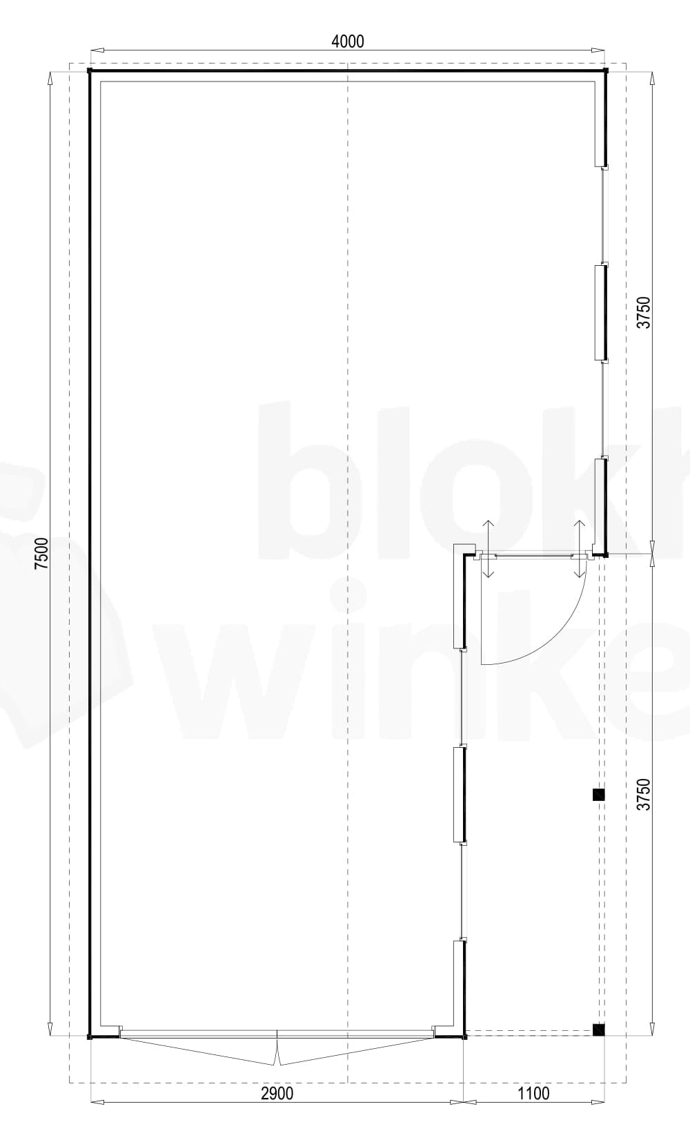 Plattegrond Huntsville 400x750