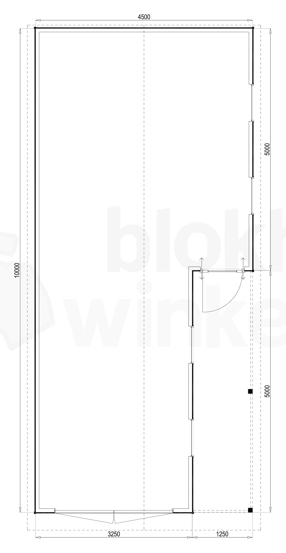 Plattegrond Huntsville 450x1000