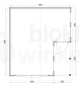 Plattegrond Woodford houtskeletbouw garage Huntsville 450x500