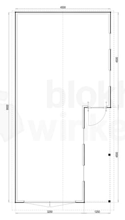Plattegrond Woodford houtskeletbouw garage Huntsville 450x900