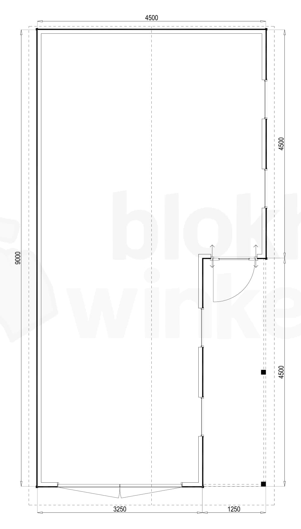 Plattegrond Huntsville 450x900