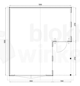 Plattegrond Woodford houtskeletbouw garage Huntsville 500x550