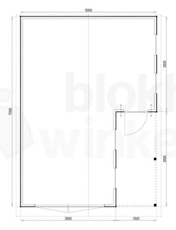 Plattegrond Woodford houtskeletbouw garage Huntsville 500x700