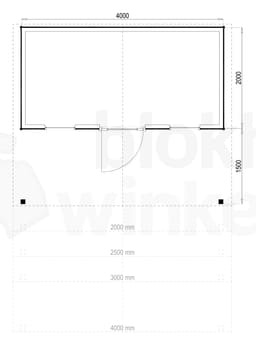 Plattegrond Woodford houtskeletbouw tuinhuis Kansas City 400x200