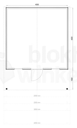 Plattegrond Woodford houtskeletbouw tuinhuis Kansas City 450x450