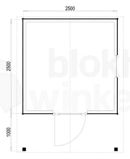 Plattegrond Woodford houtskeletbouw tuinhuis Lexington 250x250
