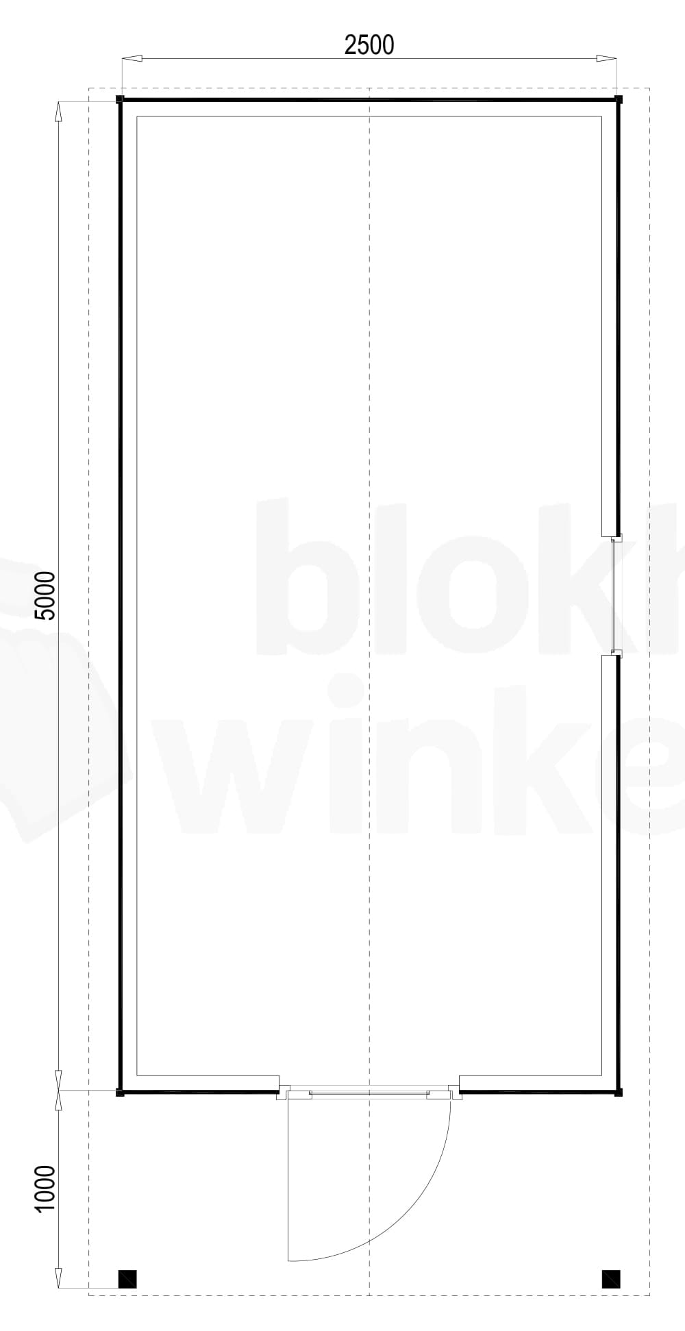 Plattegrond Lexington 250x500