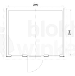 Plattegrond Woodford houtskeletbouw tuinhuis Louisville 300x250
