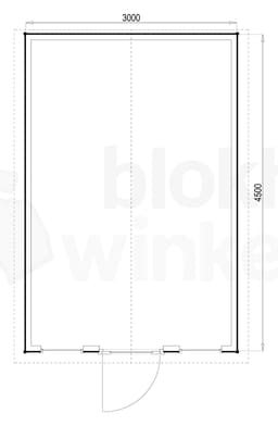 Plattegrond Woodford houtskeletbouw tuinhuis Louisville 300x450