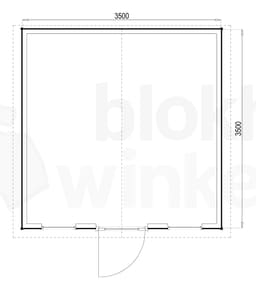 Plattegrond Woodford houtskeletbouw tuinhuis Louisville 350x350