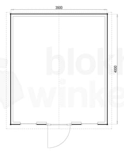Plattegrond Woodford houtskeletbouw tuinhuis Louisville 350x400