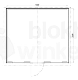 Plattegrond Woodford houtskeletbouw tuinhuis Louisville 400x350