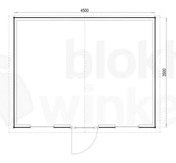 Plattegrond Woodford houtskeletbouw tuinhuis Louisville 450x350