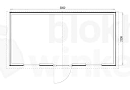 Plattegrond Woodford houtskeletbouw tuinhuis Louisville 500x250
