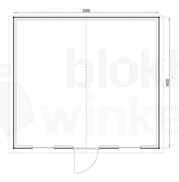 Plattegrond Woodford houtskeletbouw tuinhuis Louisville 500x450