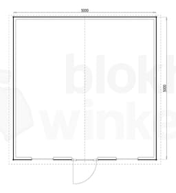 Plattegrond Woodford houtskeletbouw tuinhuis Louisville 500x500