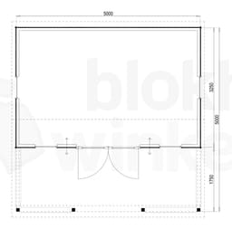 Plattegrond Woodford houtskeletbouw tuinhuis Norwich 500x500