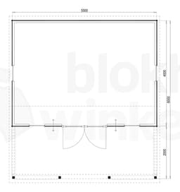 Plattegrond Woodford houtskeletbouw tuinhuis Norwich 550x600
