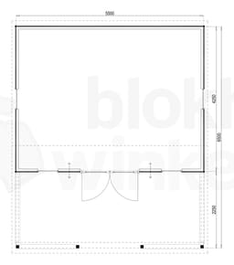 Plattegrond Woodford houtskeletbouw tuinhuis Norwich 550x650