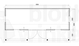 Plattegrond Woodford houtskeletbouw tuinhuis Norwich 600x300