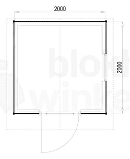 Plattegrond Woodford houtskeletbouw tuinhuis Portland 200x200