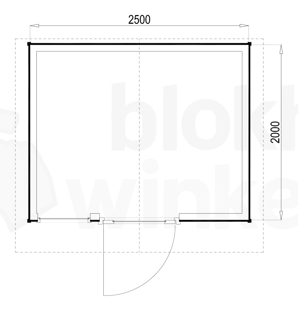 Plattegrond Woodford houtskeletbouw tuinhuis Portland 250x200