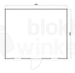 Plattegrond Woodford houtskeletbouw tuinhuis Prescott 500x400