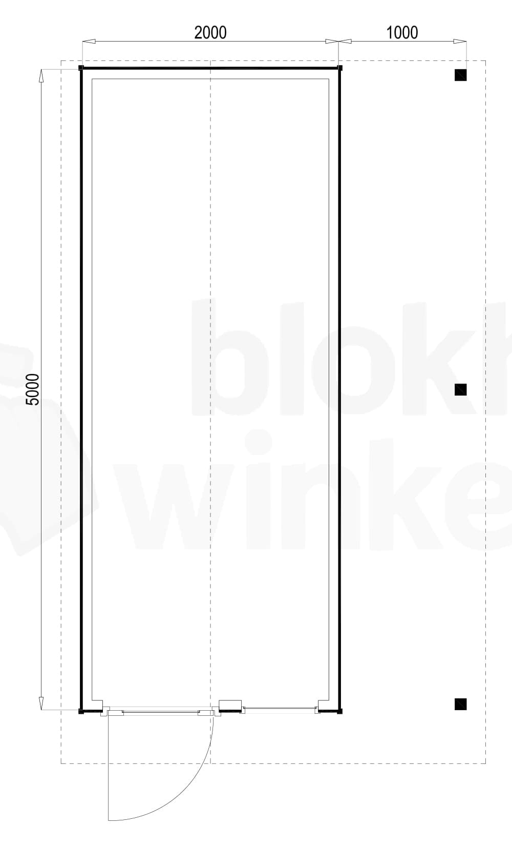 Plattegrond Rockford 200x500