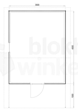 Plattegrond Woodford houtskeletbouw tuinhuis Sacramento 350x450