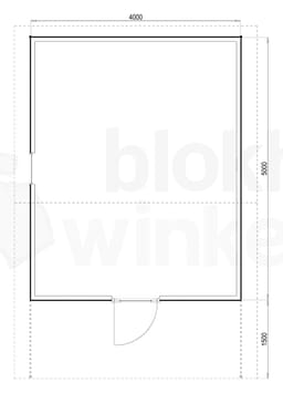 Plattegrond Woodford houtskeletbouw tuinhuis Sacramento 400x500