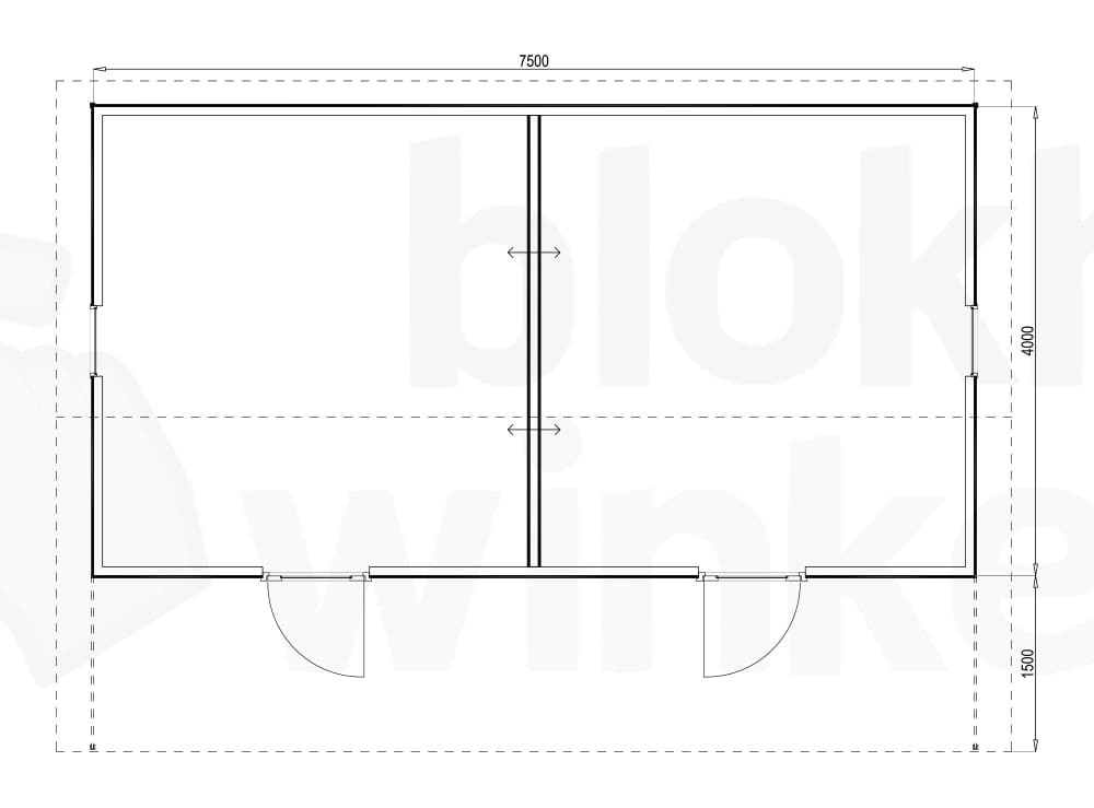 Plattegrond Woodford houtskeletbouw tuinhuis Sacramento 750x400