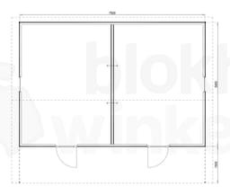 Plattegrond Woodford houtskeletbouw tuinhuis Sacramento 750x500