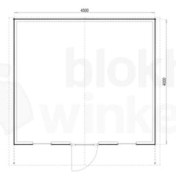 Plattegrond Woodford houtskeletbouw tuinhuis Springfield 450x400