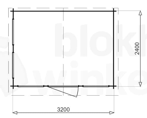 Plattegrond blokhut Ancona geïmpregneerd