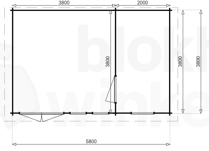 blokhut Diamante geïmpregneerd - Luxhouse - Diamante-DI - 600x400