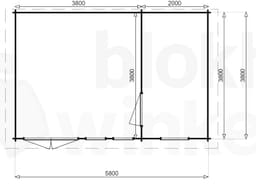 blokhut Diamante geïmpregneerd - Luxhouse - Diamante-DI - 600x400