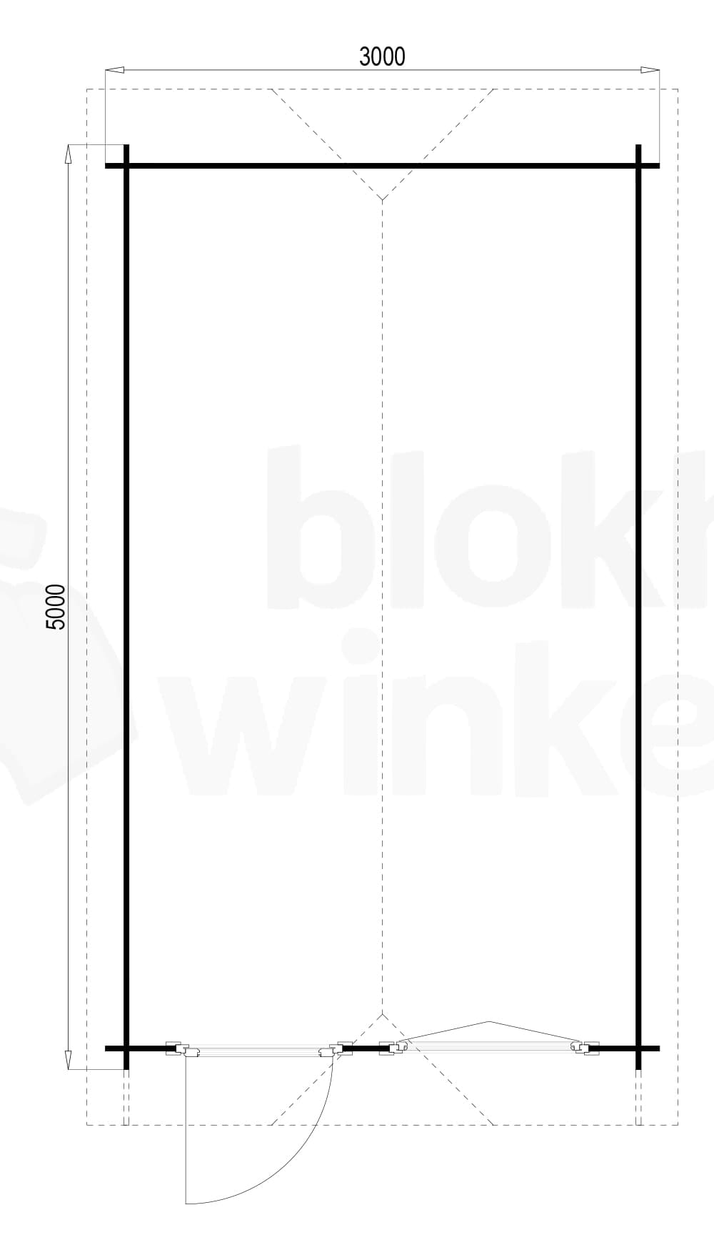 blokhut Kentucky 300x500 - Flexford - FFKT300500 - 300x500