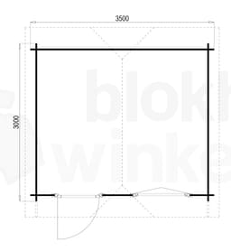 blokhut Kentucky 350x300 Geïmpregneerd - Flexford - FFKT350300-DI - 350x300