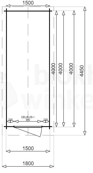 blokhut Montana 150x400 geïmpregneerd - Luxhouse - FFMO150400-DI - 170x420