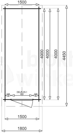 blokhut Montana 150x400 geïmpregneerd - Luxhouse - FFMO150400-DI - 170x420