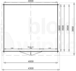 blokhut Montana 400x350 gecoat - Luxhouse - FFMO400350-GECOAT - 420x370