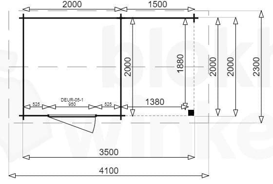blokhut Montana Lounge 200x200 geïmpregneerd - Luxhouse - FFMOL200x200-DI - 220x220