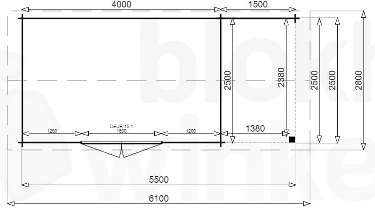 blokhut Montana Lounge 400x250 geïmpregneerd - Luxhouse - FFMOL400x250-DI - 420x270