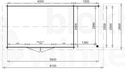 blokhut Montana Lounge 400x250 geïmpregneerd - Luxhouse - FFMOL400x250-DI - 420x270